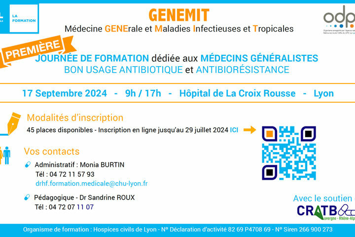 Journée de formation dédiée aux médecins généralistes : bon usage antibiotique et antibiorésistance