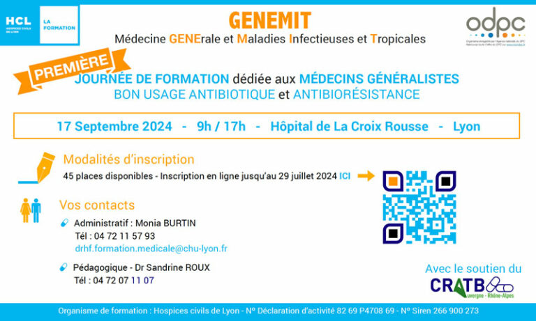 Journée de formation dédiée aux médecins généralistes : bon usage antibiotique et antibiorésistance